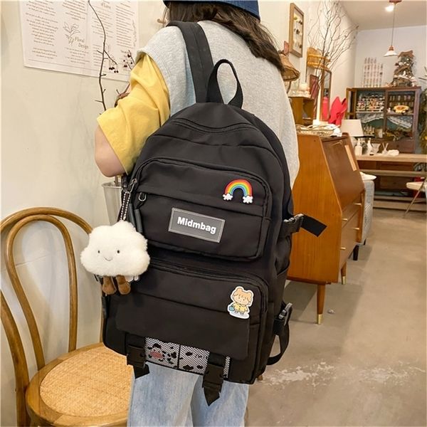 cute badge women backpack harajuku fashion female student girls school bag large capacity light travel knapsack 220425
cute badge women backpack harajuku fashion female student girls school bag large capacity light travel knapsack 220425