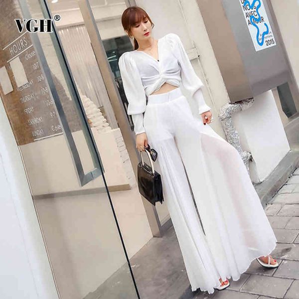 white two piece set for women v neck lantern long sleeve short bandage high waist wide leg pants elegant female 210507
white two piece set for women v neck lantern long sleeve short bandage high waist wide leg pants elegant female 210507