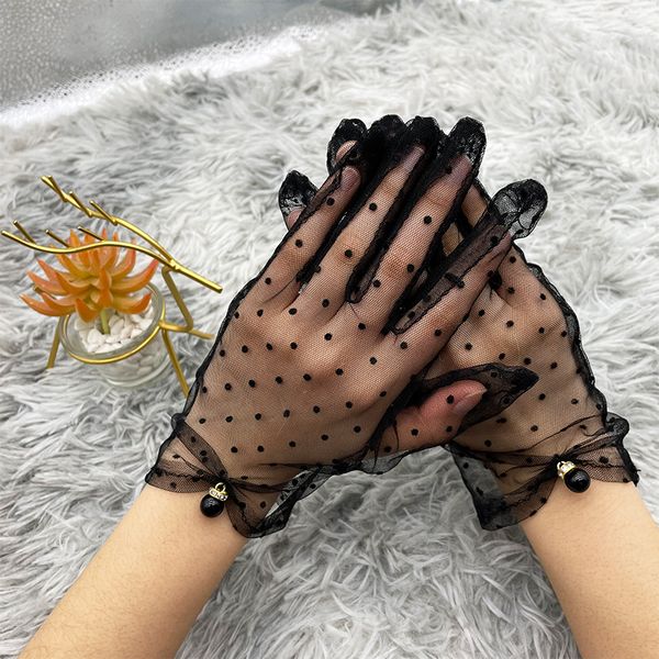 1 pair grace autumn summer women short tulle gloves stretchy lace spots lotus leaf sheers flexible accessories full finger, White
1 pair grace autumn summer women short tulle gloves stretchy lace spots lotus leaf sheers flexible accessories full finger, White