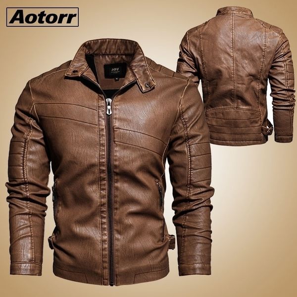 men winter warm motorcycle vintage leather jacket coat male outfit fashion biker zipper pocket design pu leather jacket man 201104, Black;brown
men winter warm motorcycle vintage leather jacket coat male outfit fashion biker zipper pocket design pu leather jacket man 201104, Black;brown