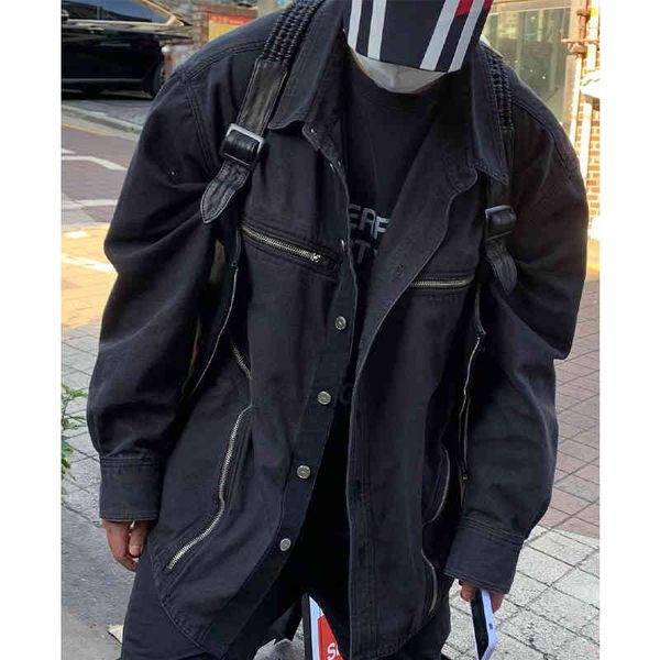 far. arch vibe feng shui wash used denim jacket men's fashion brand high arcade zipper pocket, Black;brown
far. arch vibe feng shui wash used denim jacket men's fashion brand high arcade zipper pocket, Black;brown