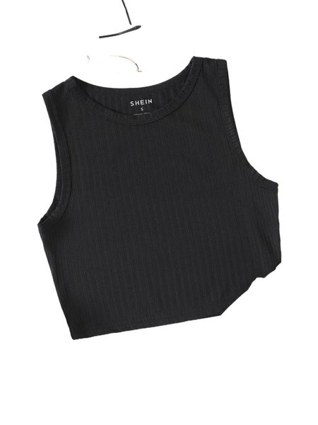 solid ribbed knit tank r7sr#, White
solid ribbed knit tank r7sr#, White