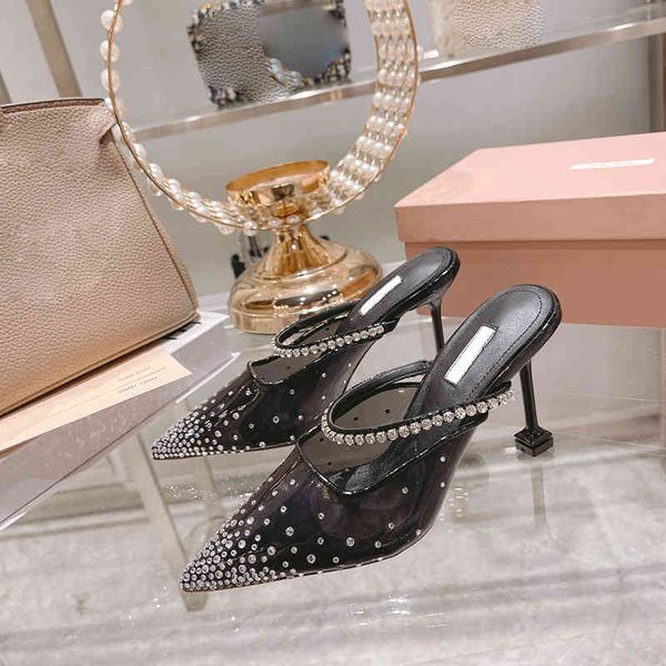sandals summer transparent sandals designers women high heel sandals slippers leather rhinestone mesh sandal sparkle wedding shoe fenty slid, Black
sandals summer transparent sandals designers women high heel sandals slippers leather rhinestone mesh sandal sparkle wedding shoe fenty slid, Black