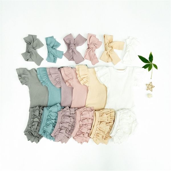 baby girls romper clothes set born kids cute flying sleeve knitted rompers short bow headband ribbed cake bloomers ropa bebe 220507, White
baby girls romper clothes set born kids cute flying sleeve knitted rompers short bow headband ribbed cake bloomers ropa bebe 220507, White