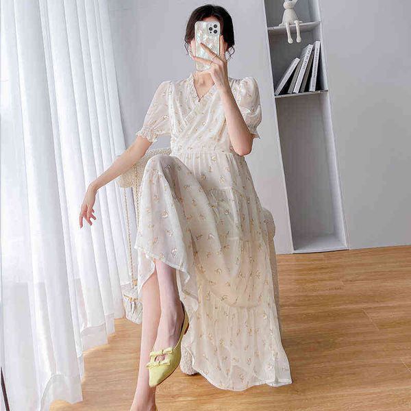 maternity long summer dress sweet puff dough sleeve ruffles collar vneck pregnant woman chiffon dress sweet pregnancy beach dresses j220628, White
maternity long summer dress sweet puff dough sleeve ruffles collar vneck pregnant woman chiffon dress sweet pregnancy beach dresses j220628, White
