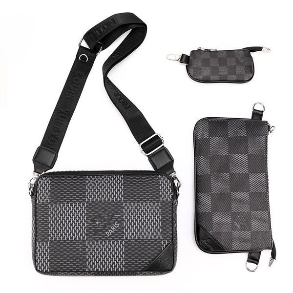 3 piece bag set men's crossbody messenger bag purse wallet coin key holder pouch women chessboard plaid designer handbag shoulder bags
3 piece bag set men's crossbody messenger bag purse wallet coin key holder pouch women chessboard plaid designer handbag shoulder bags