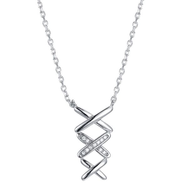 women's sterling silver necklace encrusted with diamonds fence shape pendant simple accessories gift must-have
women's sterling silver necklace encrusted with diamonds fence shape pendant simple accessories gift must-have