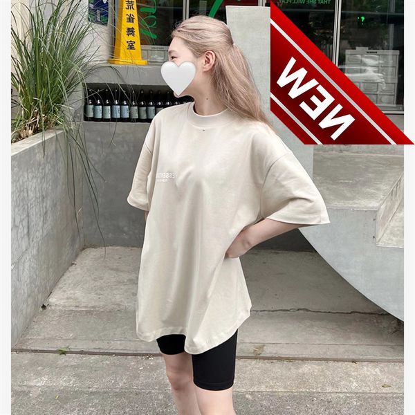 2022 new essentials chest letter flocking print short sleeve fashion brand loose t-shirt, White;black
2022 new essentials chest letter flocking print short sleeve fashion brand loose t-shirt, White;black