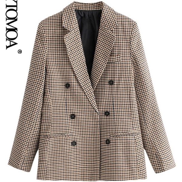 kpytomoa women fashion office wear double breasted check blazers coat vintage long sleeve pockets female outerwear chic 220705, White;black
kpytomoa women fashion office wear double breasted check blazers coat vintage long sleeve pockets female outerwear chic 220705, White;black