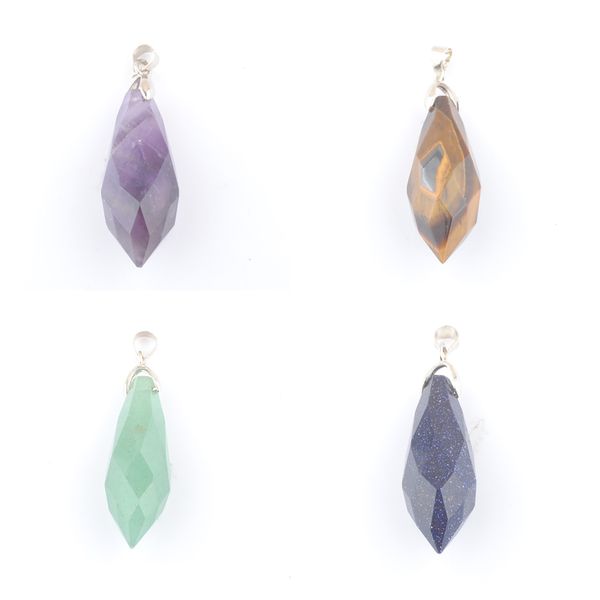 natural gemstone pendant faceted stone beads reiki polygonal section opal crystal aventurine tiger's eye amethyst jewelry for women man, Silver
natural gemstone pendant faceted stone beads reiki polygonal section opal crystal aventurine tiger's eye amethyst jewelry for women man, Silver