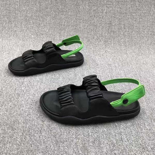 one word women's sandals op83 summer new european soft leather pleated color open-toe flat wear beach sandals, Black
one word women's sandals op83 summer new european soft leather pleated color open-toe flat wear beach sandals, Black