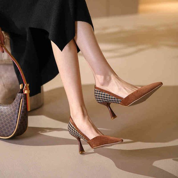sandals spring pointed thin heel frosted shallow mouth single shoes color matching lattice simple one-step temperament smpy, Black
sandals spring pointed thin heel frosted shallow mouth single shoes color matching lattice simple one-step temperament smpy, Black