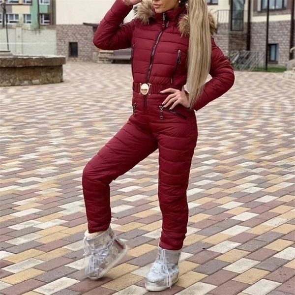 new winter fall women's hooded jumpsuits parka cotton padded warm sashes ski suit straight zipper belt casual tracksuits 201007, Black;white
new winter fall women's hooded jumpsuits parka cotton padded warm sashes ski suit straight zipper belt casual tracksuits 201007, Black;white