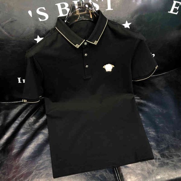 designer men's fashion t-shirt new polo shirt men's short sleeve summer european station medusa embroidered half t-shirt, White;black
designer men's fashion t-shirt new polo shirt men's short sleeve summer european station medusa embroidered half t-shirt, White;black