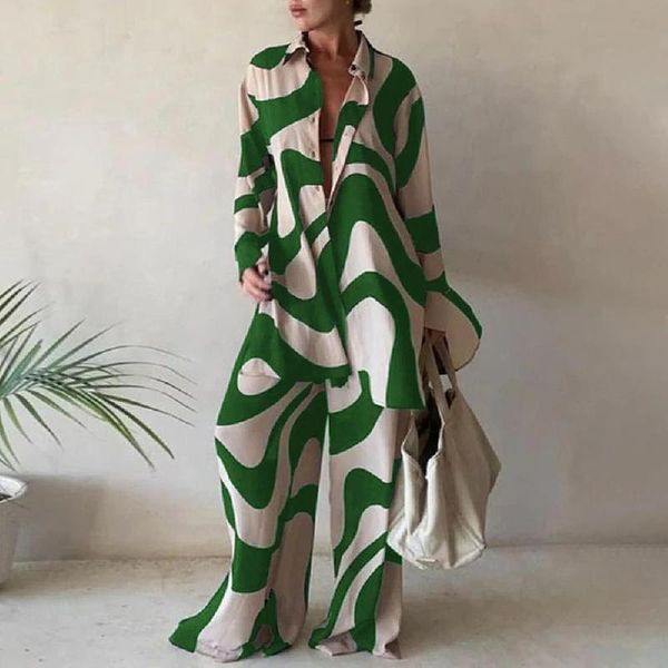 women's sets two piece pants fashion printed loose long sleeve shirt and straight pants for women, White
women's sets two piece pants fashion printed loose long sleeve shirt and straight pants for women, White