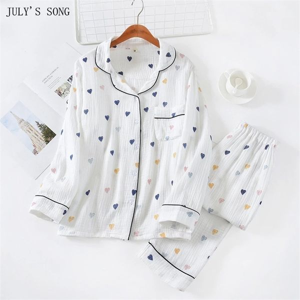july's song 2 pieces woman pajamas cotton pajamas set autumn winter leisure sleepwear heart printing long sleeve homewear 220421, Black;red
july's song 2 pieces woman pajamas cotton pajamas set autumn winter leisure sleepwear heart printing long sleeve homewear 220421, Black;red