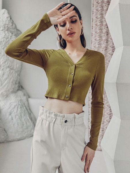 solid button through crop u15v#, White