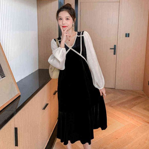 spring and fall long sleeves maternity black dresses lantern sleeve vneck stripe patchwork maternity cute dress wholesale j220628, White
spring and fall long sleeves maternity black dresses lantern sleeve vneck stripe patchwork maternity cute dress wholesale j220628, White