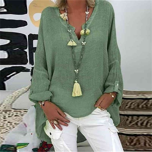 spring autumn v-neck solid color cotton shirts for women long sleeve loose tees shirts female women blouses 210412, White
spring autumn v-neck solid color cotton shirts for women long sleeve loose tees shirts female women blouses 210412, White