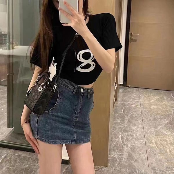 new women's t-shirt luxury brand simple and versatile alphanumeric jacquard knitted short sleeved ice silk slim 2022 fashion ladies, White
new women's t-shirt luxury brand simple and versatile alphanumeric jacquard knitted short sleeved ice silk slim 2022 fashion ladies, White