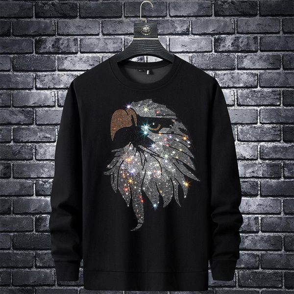 men's hoodies & sweatshirts designer 2021 autumn new personalized fashion slim fit net red handsome drill eagle long sleeved sweater me, Black
men's hoodies & sweatshirts designer 2021 autumn new personalized fashion slim fit net red handsome drill eagle long sleeved sweater me, Black