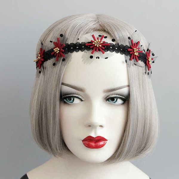 black lace garland headband mesh floral with dots & red florals lace headbands movement absorb makeup accessories, Silver
black lace garland headband mesh floral with dots & red florals lace headbands movement absorb makeup accessories, Silver