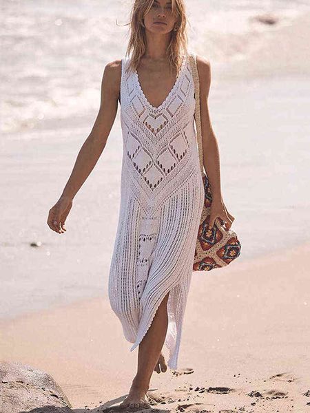 sleeveless bikini cover-ups white dress women crochet tunic knitted summer beach dress swimsuit cover ups maxi dress y220413, Black;gray
sleeveless bikini cover-ups white dress women crochet tunic knitted summer beach dress swimsuit cover ups maxi dress y220413, Black;gray