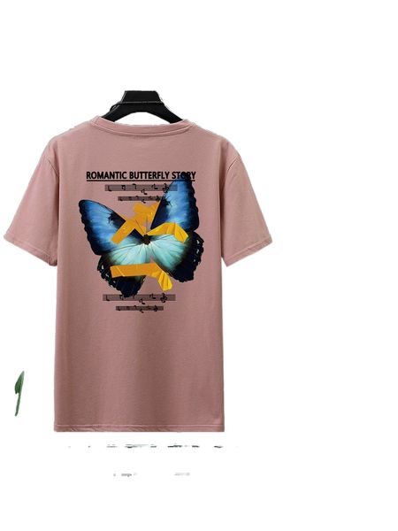 men butterfly & letter graphic tee & shorts p9in#, Gray
