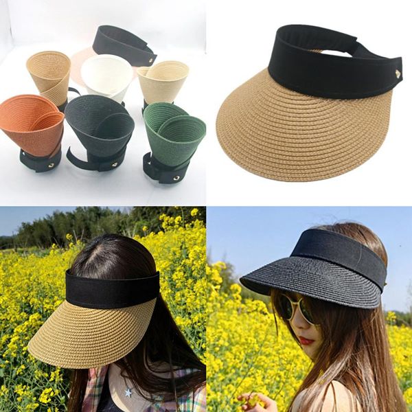 wide brim hats sun visor women's summer hat adjustable khaki black beach outdoor protection straw sombreros de mujer, Blue;gray
wide brim hats sun visor women's summer hat adjustable khaki black beach outdoor protection straw sombreros de mujer, Blue;gray