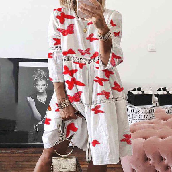 casual dresses 2022 women's summer lace stitching 7 / 4 sleeve 3d digital printing dress temperament large wear bpzy, Black;gray
casual dresses 2022 women's summer lace stitching 7 / 4 sleeve 3d digital printing dress temperament large wear bpzy, Black;gray