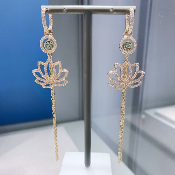 hoop lotus tassel earrings with packaging box fashion long earring natural flower shape girls ornaments christmas gifts, Golden
hoop lotus tassel earrings with packaging box fashion long earring natural flower shape girls ornaments christmas gifts, Golden