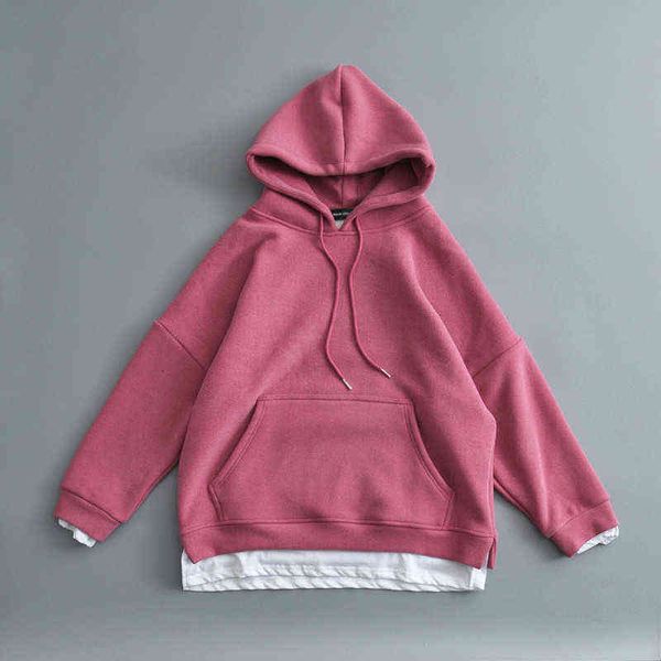 winter new street fashion solid color fake two thick and velvet hooded sweatershirts women loose and thin thermal hoodie t220726, Black
winter new street fashion solid color fake two thick and velvet hooded sweatershirts women loose and thin thermal hoodie t220726, Black