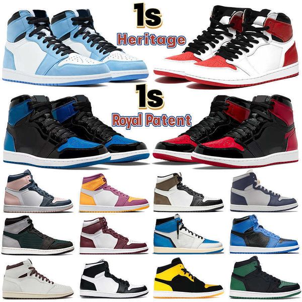 mens 1 high og basketball shoes 1s heritage university blue royal patent bred atmosphere dark mocha brotherhood shadow unc twist boots men 
mens 1 high og basketball shoes 1s heritage university blue royal patent bred atmosphere dark mocha brotherhood shadow unc twist boots men