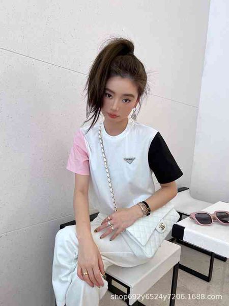 women's t-shirt p home spring and summer classic triangular fashion elegant temperament age reduction hundred match contrast color shor, White
women's t-shirt p home spring and summer classic triangular fashion elegant temperament age reduction hundred match contrast color shor, White