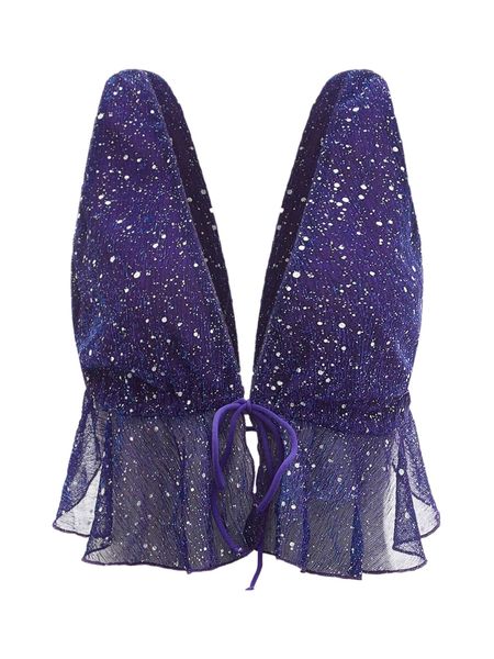 contrast sequins tie front tank s6hs#, White