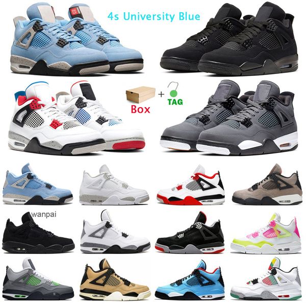 4s jumpman basketball shoes 4 university blue white oreo fire red taupe haze court purple black cat mens trainers sport sneakers with box
4s jumpman basketball shoes 4 university blue white oreo fire red taupe haze court purple black cat mens trainers sport sneakers with box