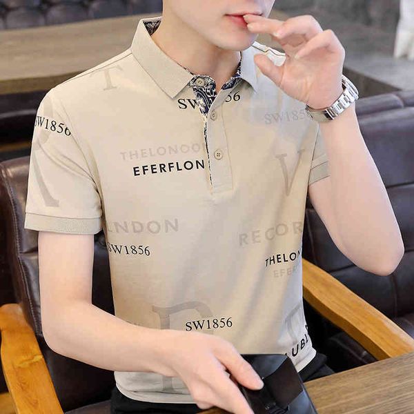 men's short t-shirt 2022 new summer fashion brand polo shirt half sleeve loose lead men to wear clothes, Black;brown
men's short t-shirt 2022 new summer fashion brand polo shirt half sleeve loose lead men to wear clothes, Black;brown