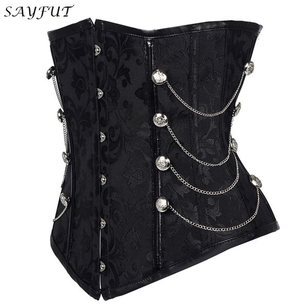 sayfut underbust steampunk corset waist control gothic corsets cincher bustiers with chains embroidery short trainer 220524
sayfut underbust steampunk corset waist control gothic corsets cincher bustiers with chains embroidery short trainer 220524