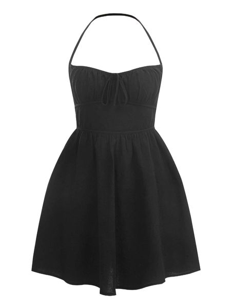 criss cross tie backless halter dress y5sr#, Black;gray
criss cross tie backless halter dress y5sr#, Black;gray