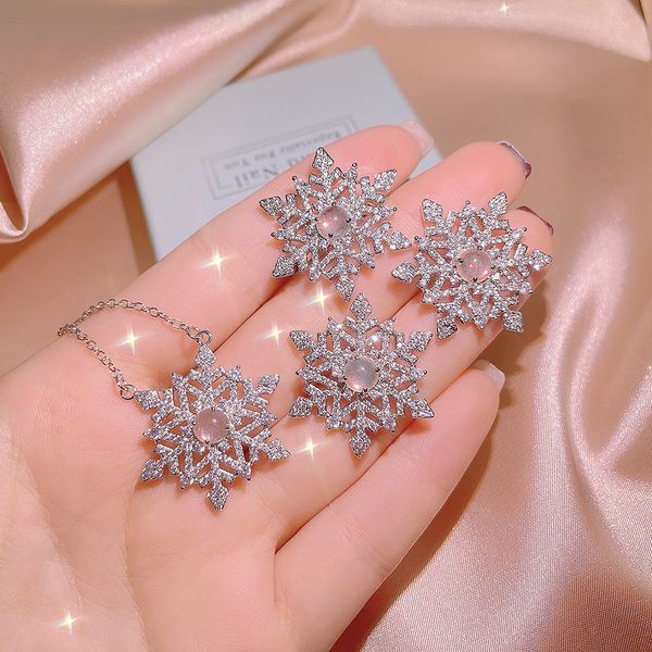 fashion shining snowflake designer earrings necklaces rings jewelry set for wedding christmas gift with cz zircon diamond, Silver
fashion shining snowflake designer earrings necklaces rings jewelry set for wedding christmas gift with cz zircon diamond, Silver