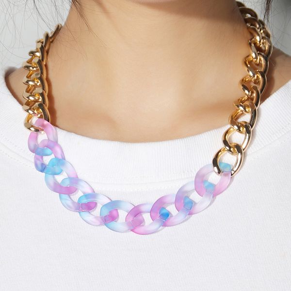 women's neck chain fashion colorful acrylic thick necklace for women men bohemian plastic choker collar necklace jewelry gifts, Silver
women's neck chain fashion colorful acrylic thick necklace for women men bohemian plastic choker collar necklace jewelry gifts, Silver