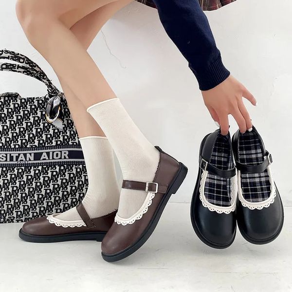 lolita sepatu wanita lucu mary jane retro inggris platform gesper tali flat wanita desainer renda sepatu kulit hitam coklat 220614, Black
lolita sepatu wanita lucu mary jane retro inggris platform gesper tali flat wanita desainer renda sepatu kulit hitam coklat 220614, Black