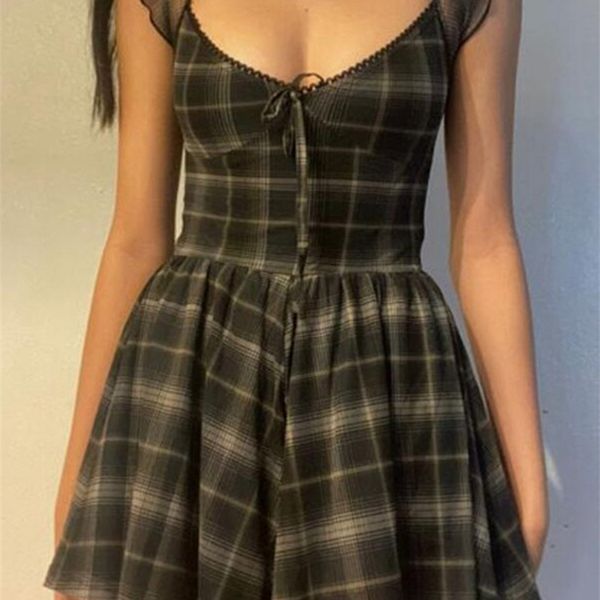 cute lattice pattern a line short sleeve mini dress for womens clothes summer casual stretch comfortable lady streetwear 220611, Black;gray
cute lattice pattern a line short sleeve mini dress for womens clothes summer casual stretch comfortable lady streetwear 220611, Black;gray