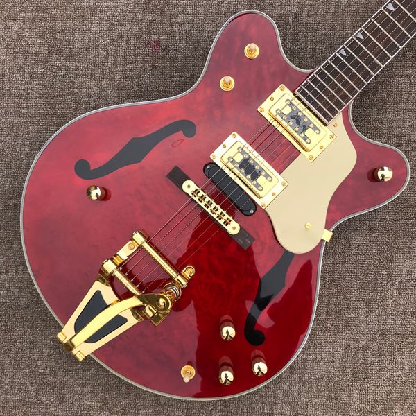 2022jazz hollow body electric guitar, rosewood fingerboard, gold hardware, tremolo system
2022jazz hollow body electric guitar, rosewood fingerboard, gold hardware, tremolo system