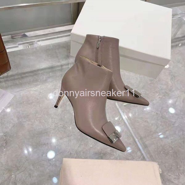 boots high end autumn and winter metal square buckle thin heel ankle fashion short boots for women, Black
boots high end autumn and winter metal square buckle thin heel ankle fashion short boots for women, Black