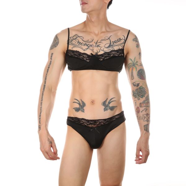 lace lingerie bra set men sissy panties mini underwear thong crossdressing nightwear spaghetti straps costume, Black;white
lace lingerie bra set men sissy panties mini underwear thong crossdressing nightwear spaghetti straps costume, Black;white