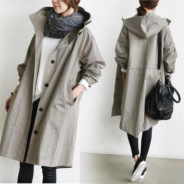 fashion female autumn casual sleeve hooded medium long overcoat loose windbreaker coat spring trench plus size 220725, Tan;black
fashion female autumn casual sleeve hooded medium long overcoat loose windbreaker coat spring trench plus size 220725, Tan;black