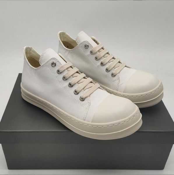 white dress shoes low spring autumn summer vent hole rick canvas sneakers for men and women real leather owens shoe laces up high soled boo, Black
white dress shoes low spring autumn summer vent hole rick canvas sneakers for men and women real leather owens shoe laces up high soled boo, Black