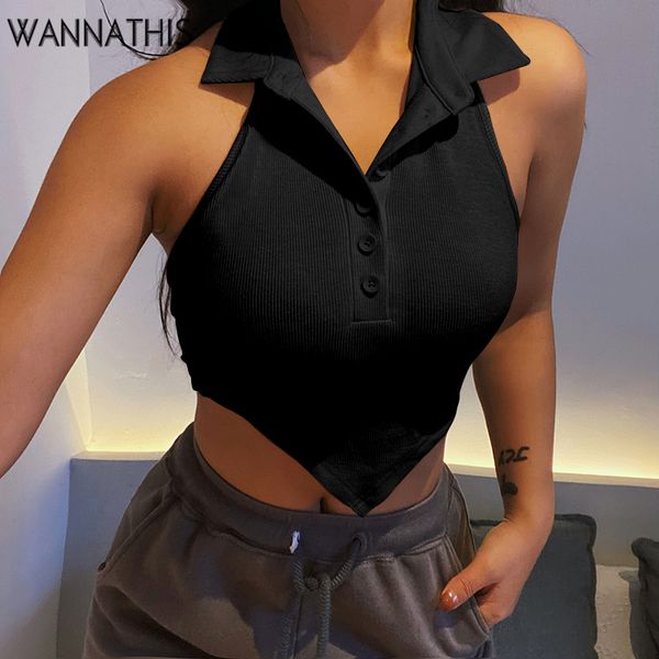 button backless women cropped sleeveless casual women summer 2022 solid color turn down-neck halter tank top, White
button backless women cropped sleeveless casual women summer 2022 solid color turn down-neck halter tank top, White