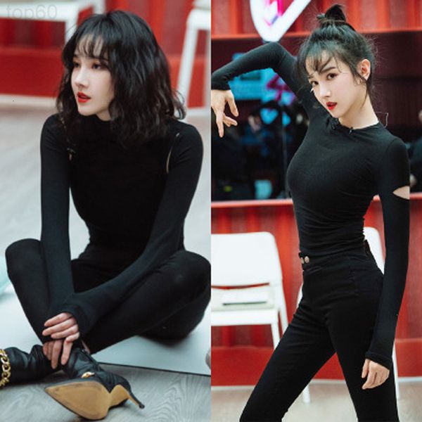 men's t-shirts designer chen xiaochen's same style of half high collar bottomed shirt temperament slim and off shoulder ins women&, White;black
men's t-shirts designer chen xiaochen's same style of half high collar bottomed shirt temperament slim and off shoulder ins women&, White;black